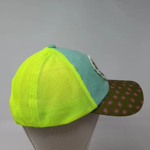 Natural Life Trucker Hat Blue Yellow One Size Live Happy Patch Floral Brim - Picture 5 of 9